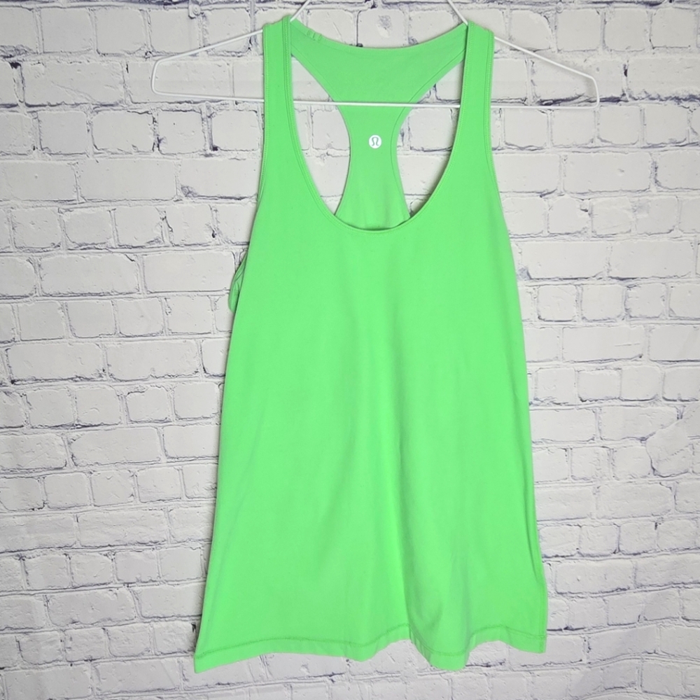 Lululemon Racerback Lime Green Stretchy Tank Size L